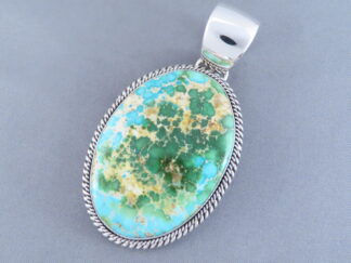 Shop Western Jewelry - Large Sonoran Turquoise Pendant by Native American Indian jeweler, Artie Yellowhorse $1,100- FOR SALE