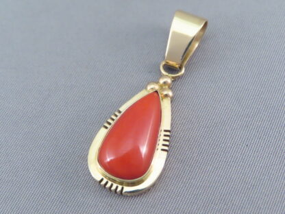 Coral & Gold Pendant/Slider by Tim Bedah