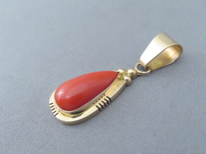 Coral & Gold Pendant/Slider by Tim Bedah