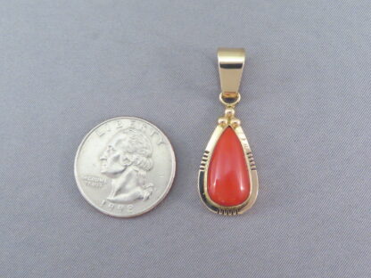 Coral & Gold Pendant/Slider by Tim Bedah