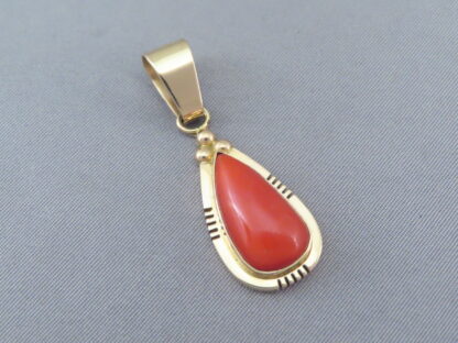 Coral & Gold Pendant/Slider by Tim Bedah