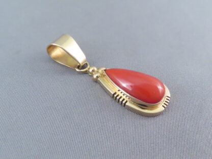 Coral & Gold Pendant/Slider by Tim Bedah