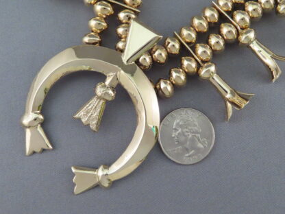 Gold Squash Blossom Necklace by Harrison Jim