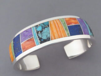 Inlaid Multi-Color Cuff Bracelet