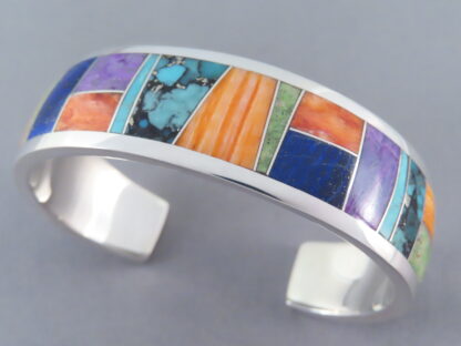 Inlaid Multi-Color Cuff Bracelet