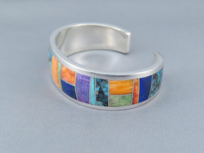 Inlaid Multi-Color Cuff Bracelet