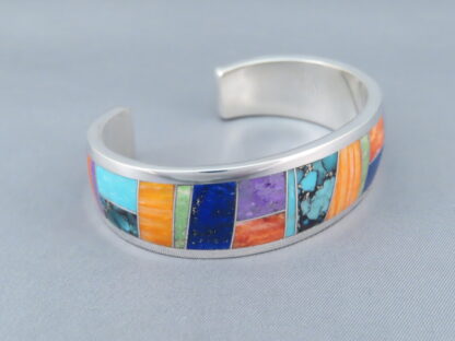 Inlaid Multi-Color Cuff Bracelet
