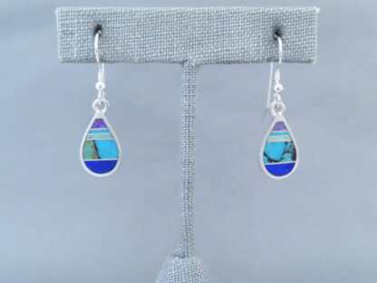 Inlaid Multi-Stone Earrings (Teardrops)