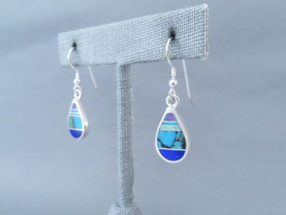 Inlaid Multi-Stone Earrings (Teardrops)