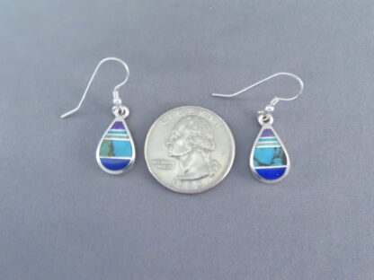 Inlaid Multi-Stone Earrings (Teardrops)
