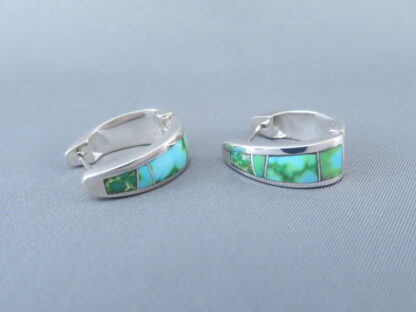 Sonoran Gold Turquoise Inlay ‘Huggies’ Earrings (Larger)