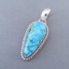Slim Kingman Turquoise Pendant in Sterling Silver