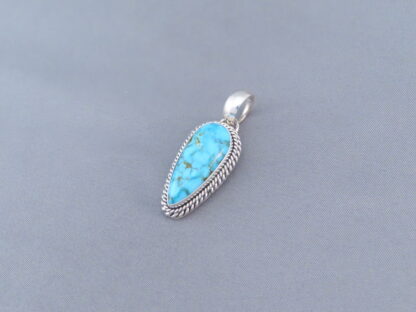Slim Kingman Turquoise Pendant in Sterling Silver