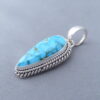 Slim Kingman Turquoise Pendant in Sterling Silver