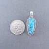 Slim Kingman Turquoise Pendant in Sterling Silver