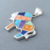 Inlaid Multi-Color Bison Pendant