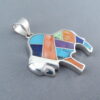 Inlaid Multi-Color Bison Pendant