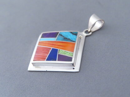 Inlaid Multi-Color Pendant (Diamond-Shaped)