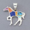 Inlaid Multi-Color Horse Pendant (Medium-Size)