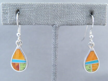 Colorful Multi-Stone Inlay ‘Teardrop’ Earrings