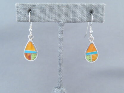 Colorful Multi-Stone Inlay ‘Teardrop’ Earrings