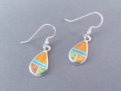 Colorful Multi-Stone Inlay ‘Teardrop’ Earrings