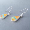 Colorful Multi-Stone Inlay ‘Teardrop’ Earrings
