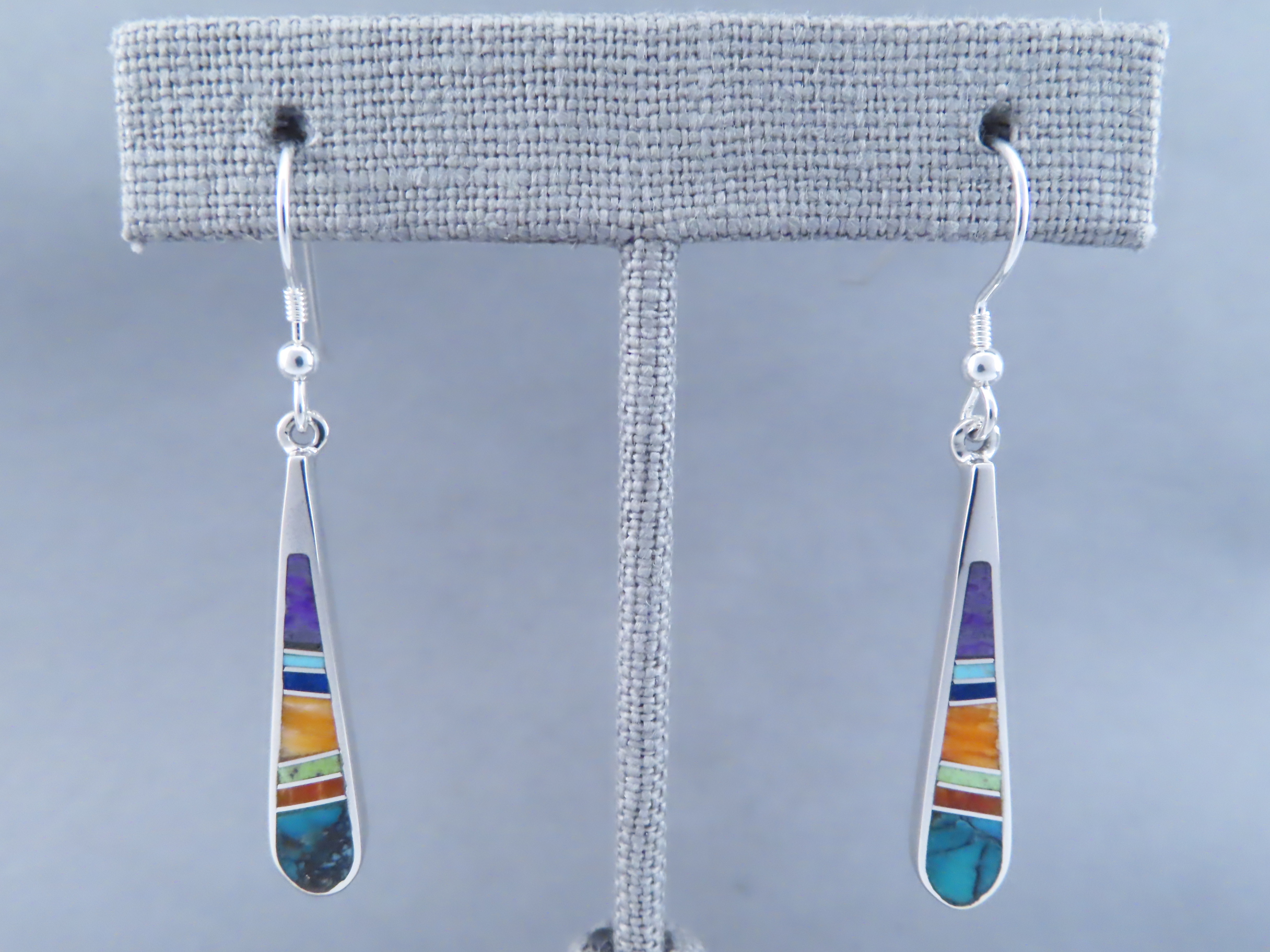 Inlaid Multi-Color Earrings – Long Dangling & Fun