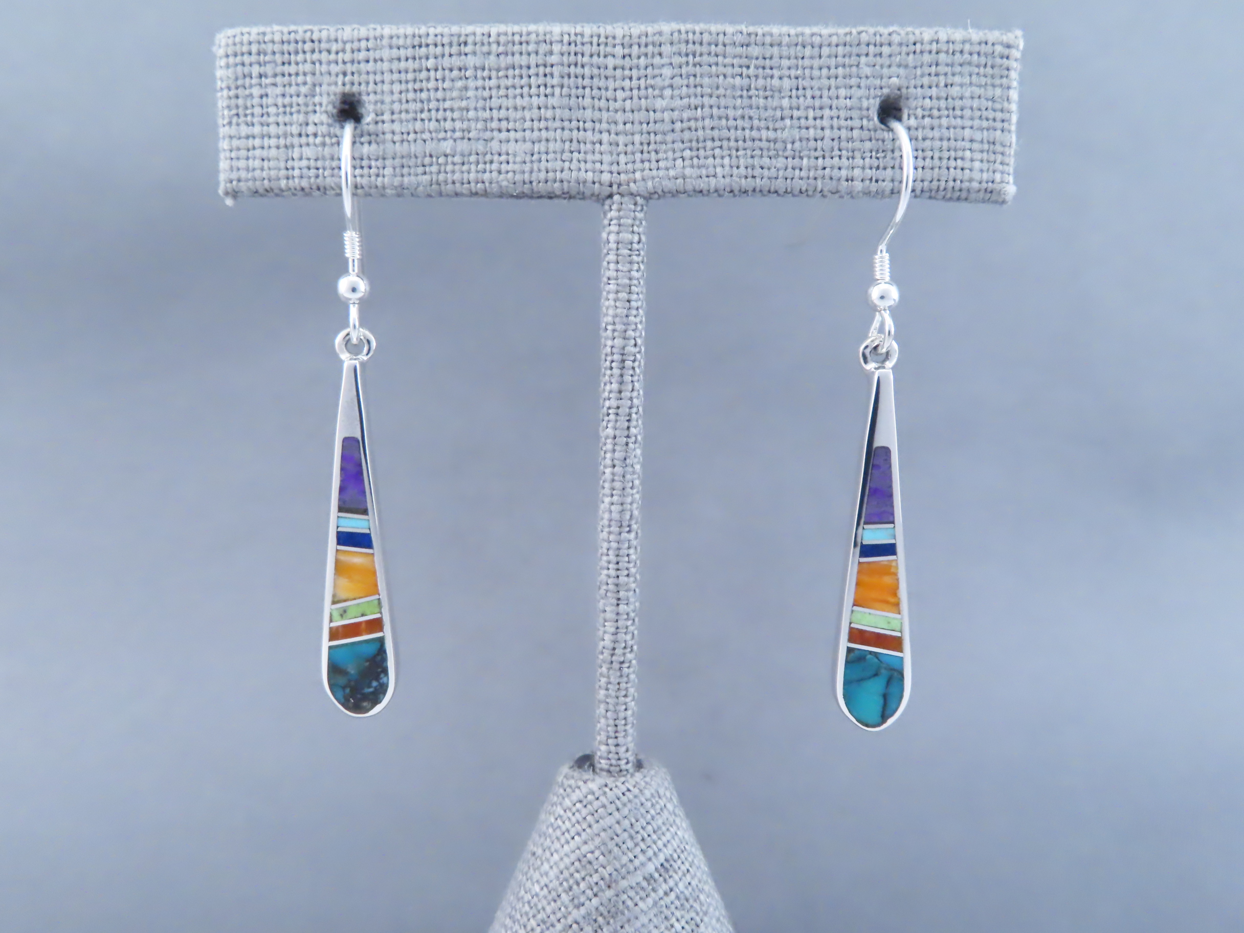 Inlaid Multi-Color Earrings – Long Dangling & Fun