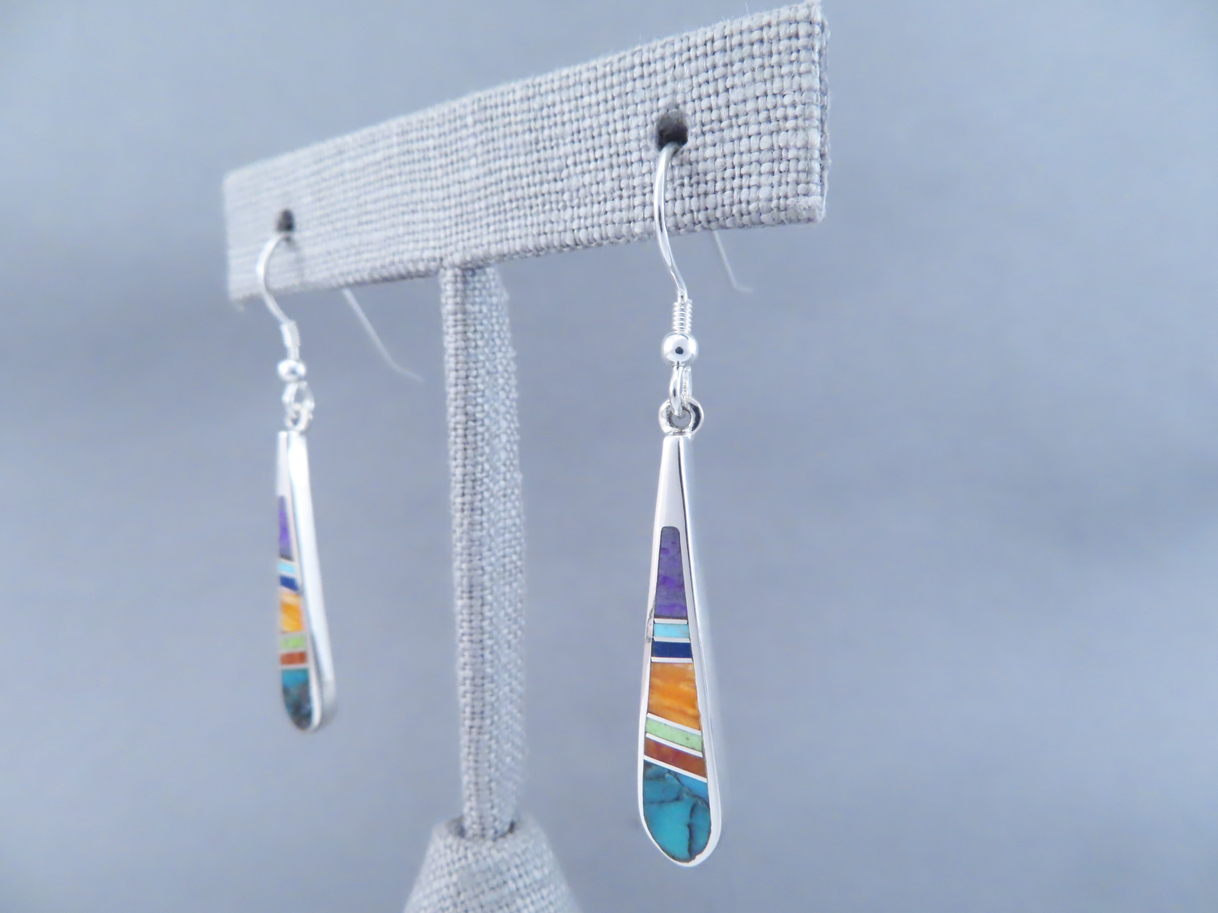 Inlaid Multi-Color Earrings – Long Dangling & Fun
