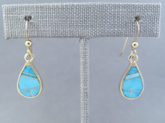 Gold & Turquoise Inlay Earrings