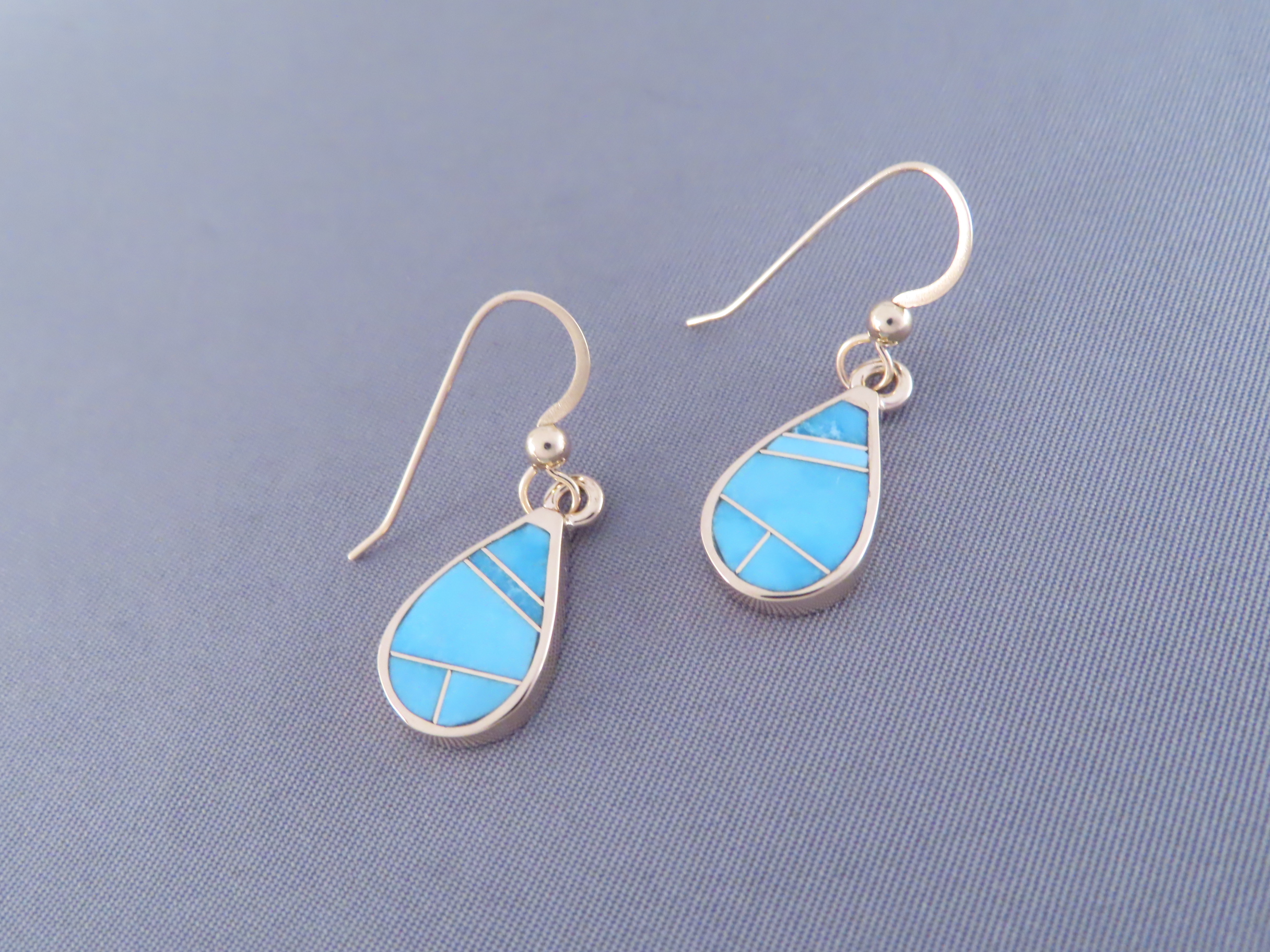 Gold & Turquoise Inlay Earrings
