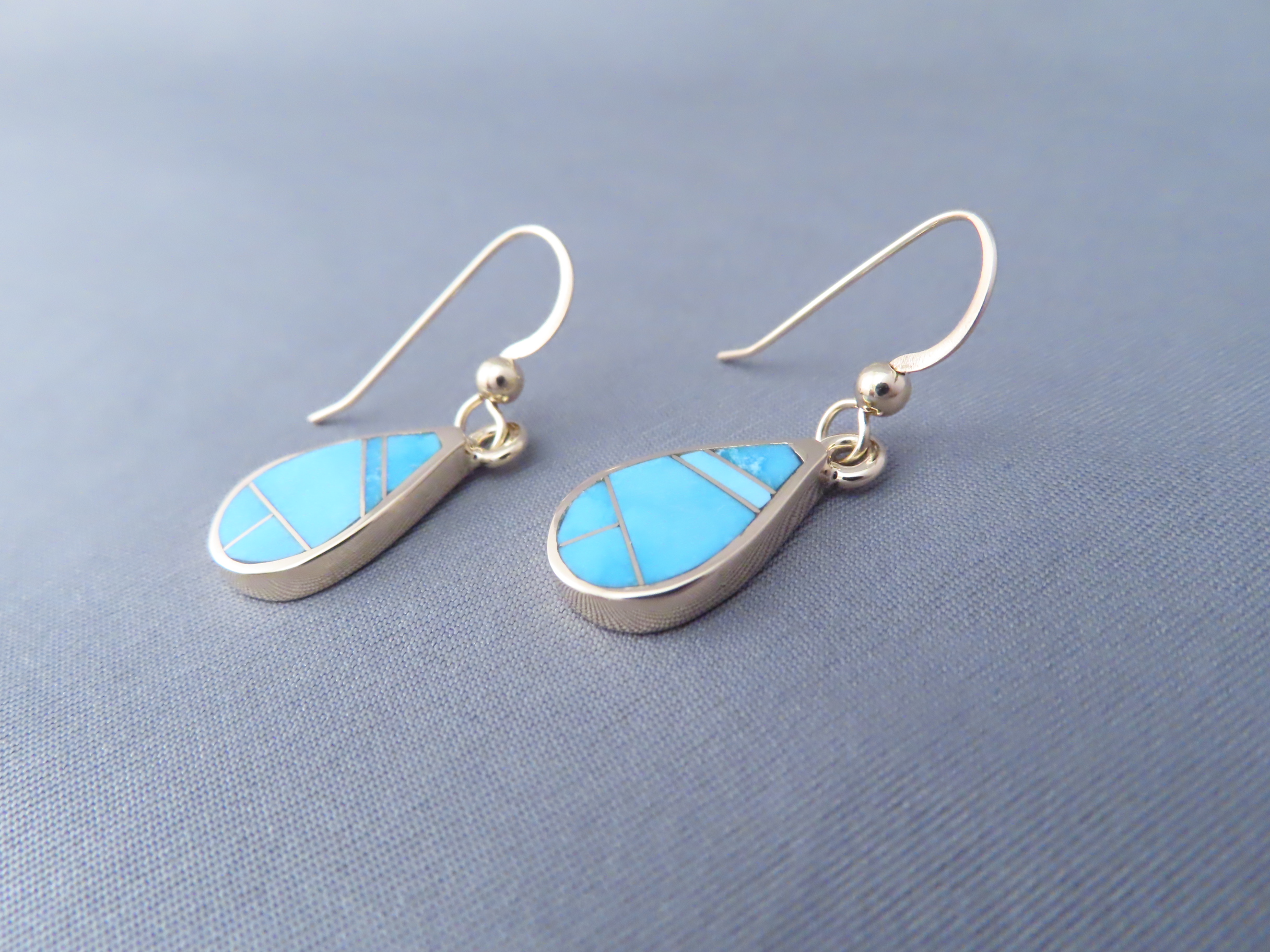 Gold & Turquoise Inlay Earrings