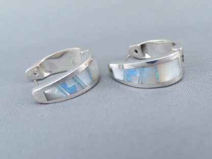 Detailed Multi-Stone Inlay Huggies Earrings