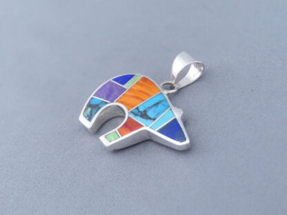 Inlaid Multi-Color BEAR Pendant (mid-size)
