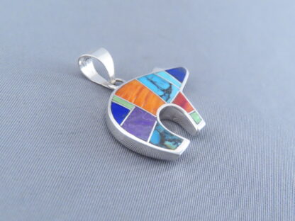 Inlaid Multi-Color BEAR Pendant (mid-size)