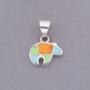 Colorful Multi-Stone Inlay Bear Pendant (small)