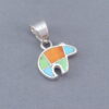 Colorful Multi-Stone Inlay Bear Pendant (small)
