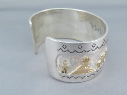 Gold & Silver ‘Storyteller’ Bracelet by Dina Huntinghorse (Large)