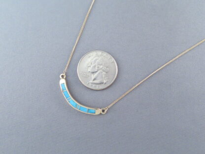 Delicate 14kt Gold Necklace with Turquoise Inlay