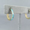14kt Gold & Turquoise Inlay Earrings (light-weight)