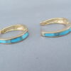 14kt Gold & Turquoise Inlay Earrings (light-weight)