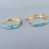 14kt Gold & Turquoise Inlay Earrings (light-weight)