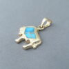 Gold Buffalo Pendant with Turquoise Inlay