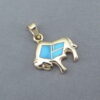Gold Buffalo Pendant with Turquoise Inlay
