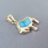 Gold Buffalo Pendant with Turquoise Inlay