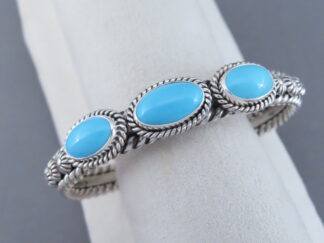 Sterling Silver & Sleeping Beauty Turquoise Bracelet by Artie Yellowhorse