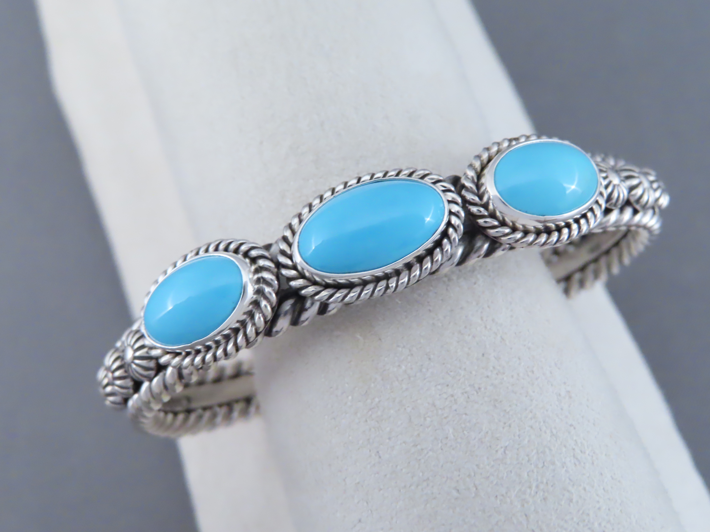 Sterling Silver & Sleeping Beauty Turquoise Bracelet by Artie Yellowhorse