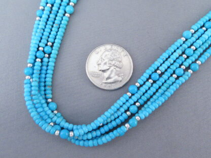 Five Strand Sleeping Beauty Turquoise Necklace by Desiree Yellowhorse
