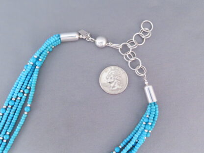 Five Strand Sleeping Beauty Turquoise Necklace by Desiree Yellowhorse